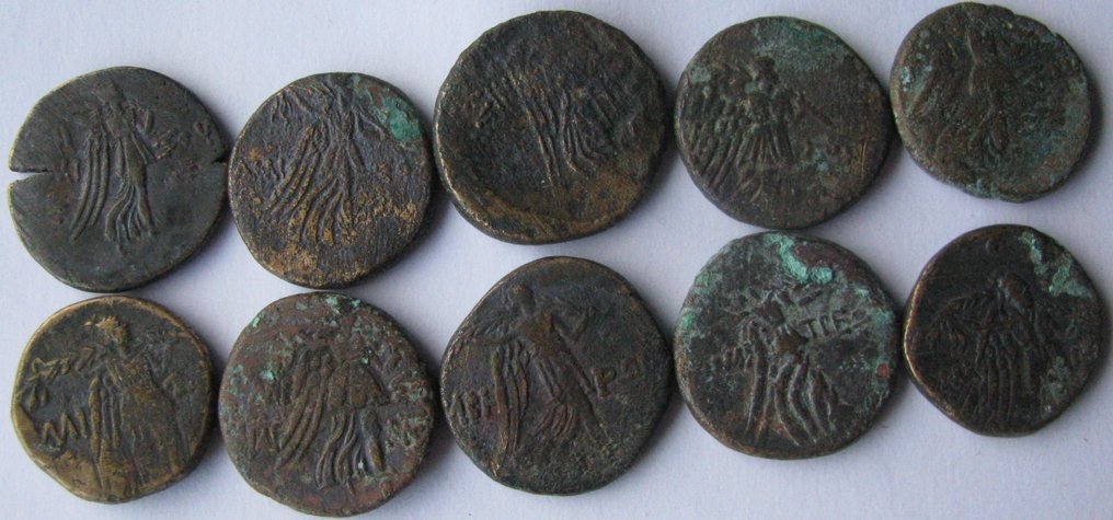 希腊（古代） Lot of 10 Æ coins  (没有保留价) #1.0