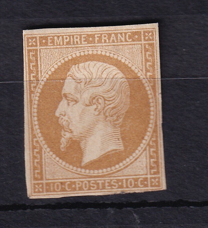 Γαλλία 1860 - κόστη 1100€, τύπος II; Ναπολέων 10c ανοιχτό καφέ τύπος II - Yvert n°11 #1.0
