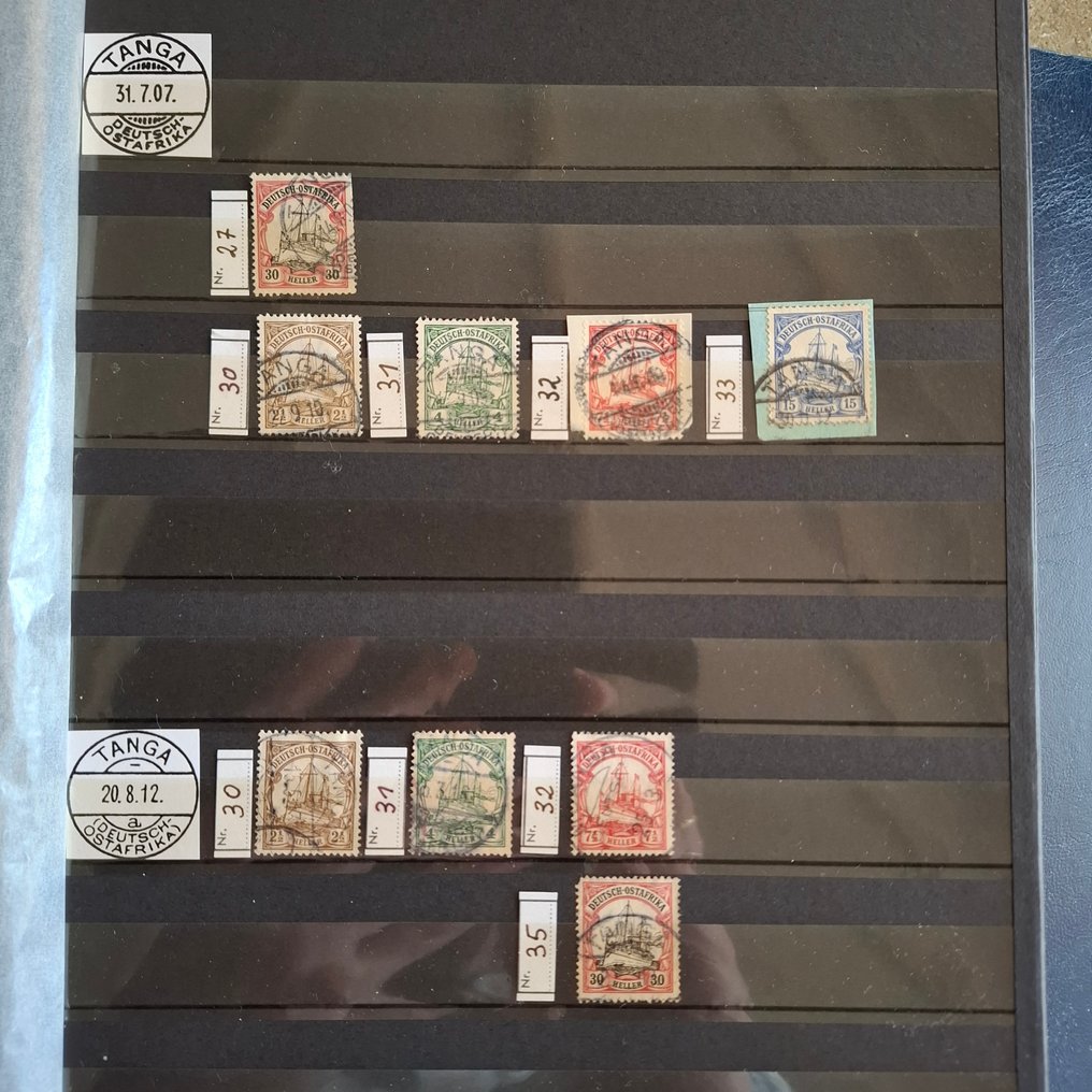 Γερμανική Ανατολική Αφρική 1896/1916 - Συλλογή γραμματοσήμων (118 κομμάτια) με πολλά διαφορετικά αποσπάσματα σε φυλλάδια τοποθέτησης. #4.3