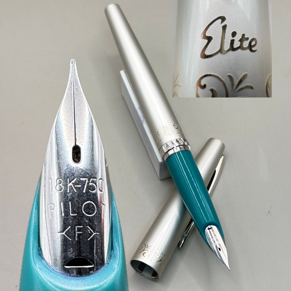 Pilot - Elite (silver and green) - 18K gold nib (F) - Στυλογράφος #1.0
