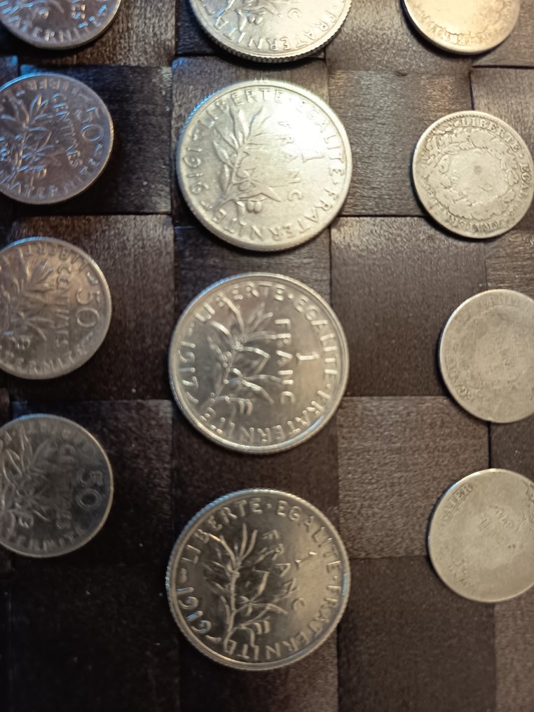 Frankrig. Lot de 21 monnaies, dont 15 en argent (Ingen mindstepris) #3.2