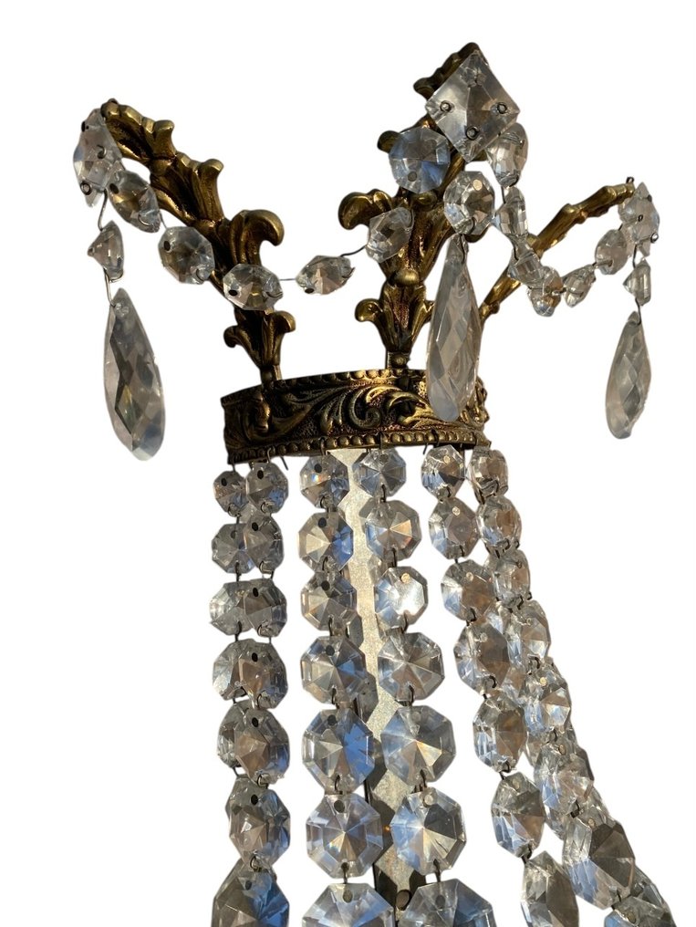 Φωτιστικό τοίχου (2) - Ορείχαλκος, Κρύσταλλο #1.0