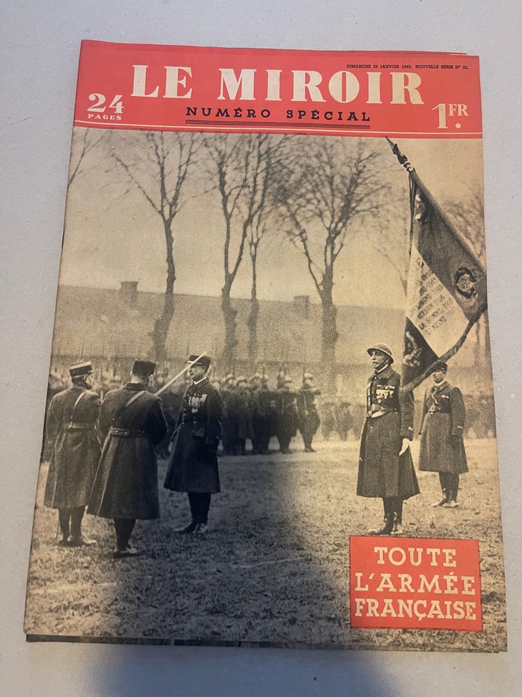 法国 - Le Miroir，一套13本原版二战时期杂志，1939–1940年 - 军用配件 #2.1