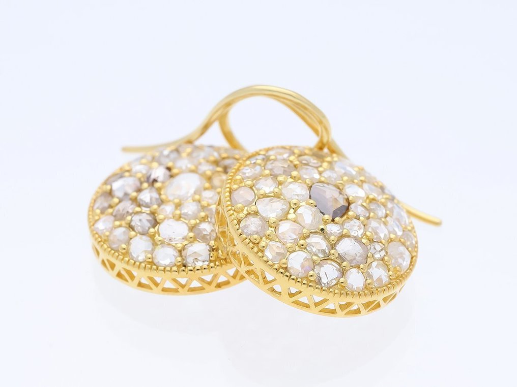 Σκουλαρίκια - 14 καράτια Κίτρινο χρυσό -  4.48ct. tw. - Φυσικοί διαμάντες #3.2