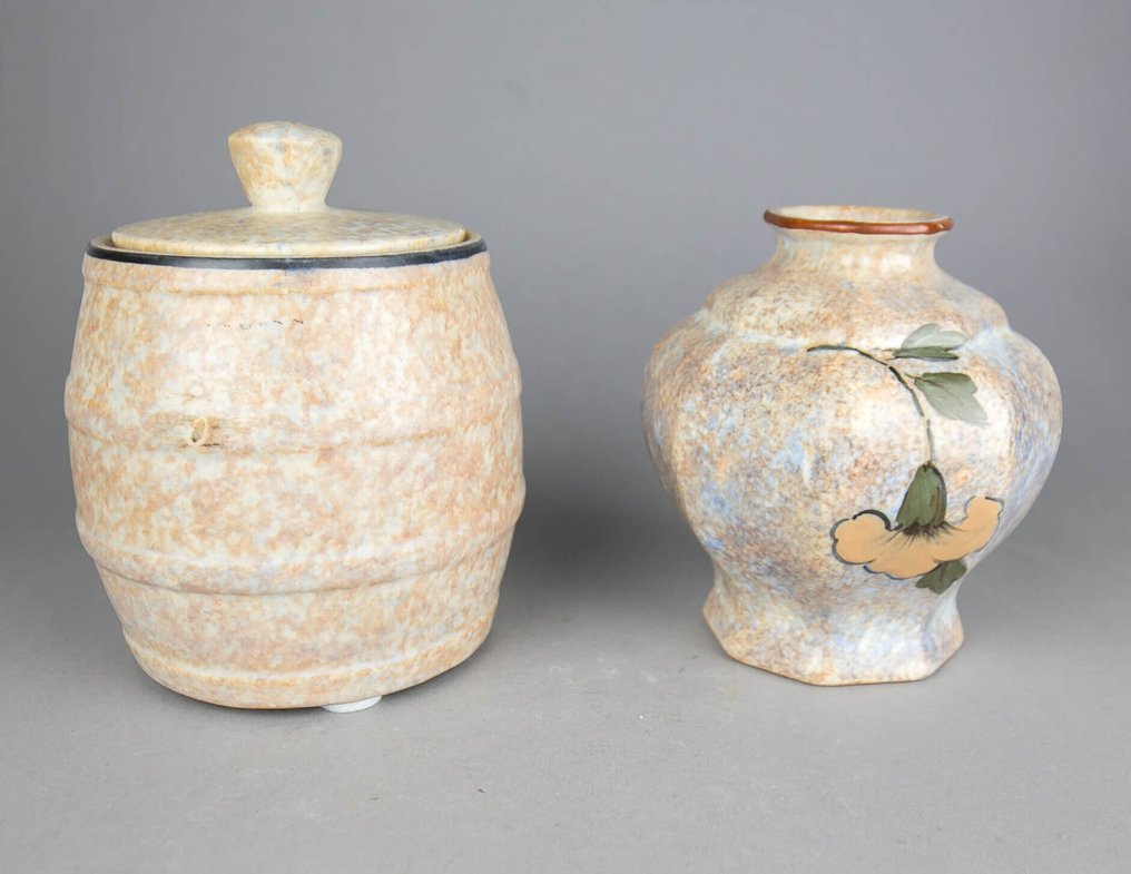 Antoine Dubois/ Mons Pottery - Βάζο -  Σπάνιο βάζο/καλάθι/κουτί και βάζο σε στυλ Art Deco.  - Κεραμικό #3.2