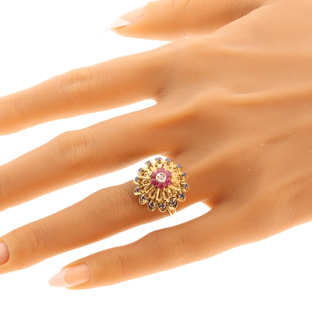 戒指 - 18K包金 黄金 - 钻石 - 1960年代鸡尾酒 #2.1