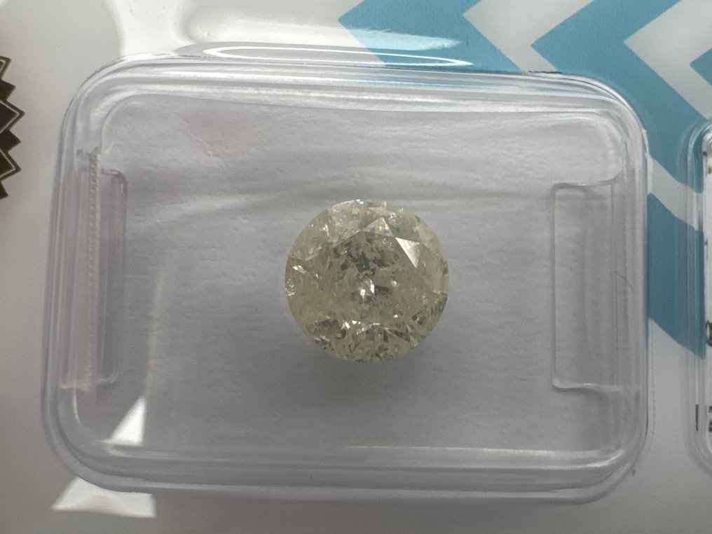没有保留价 - 1 pcs 钻石  (天然)  - 1.40 ct - 圆形 - I2 内含二级 - 国际宝石研究院（IGI） - Q-R #1.0