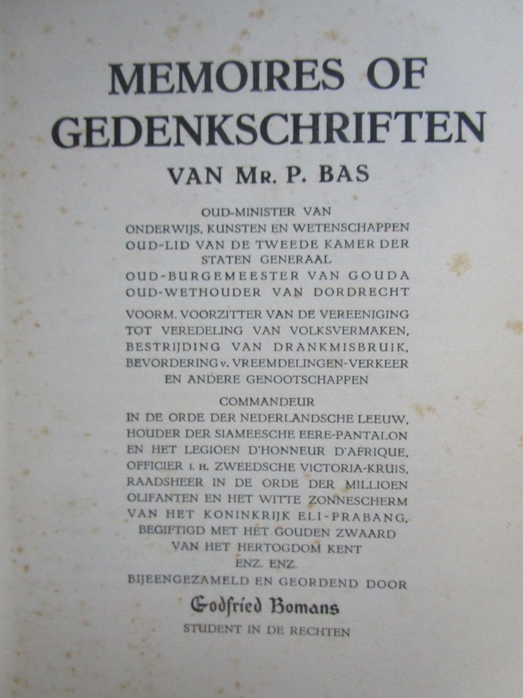 Godfried Bomans - Memoires van Pieter Bas - 1936 #1.0