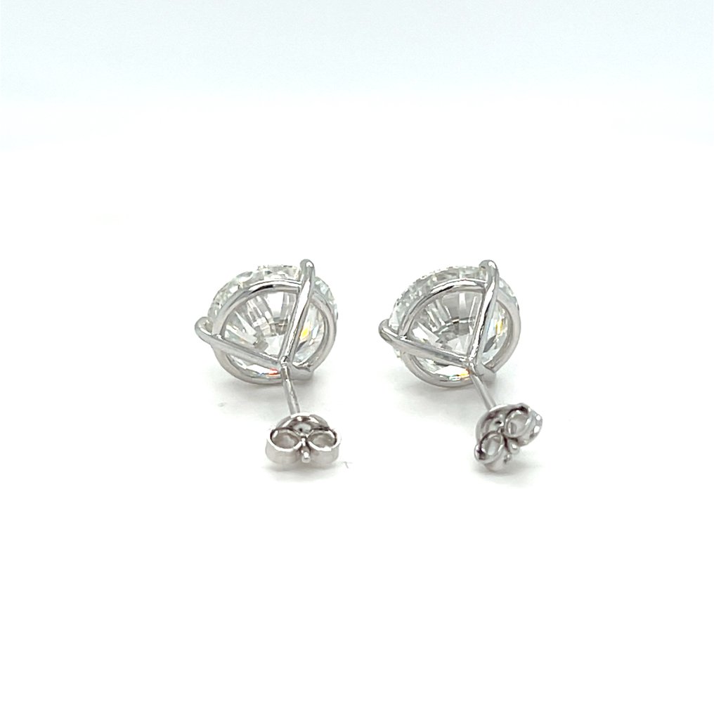 耳環 - 14 克拉 白金 -  6.14ct. tw. 鉆石 (實驗室培育) #4.3