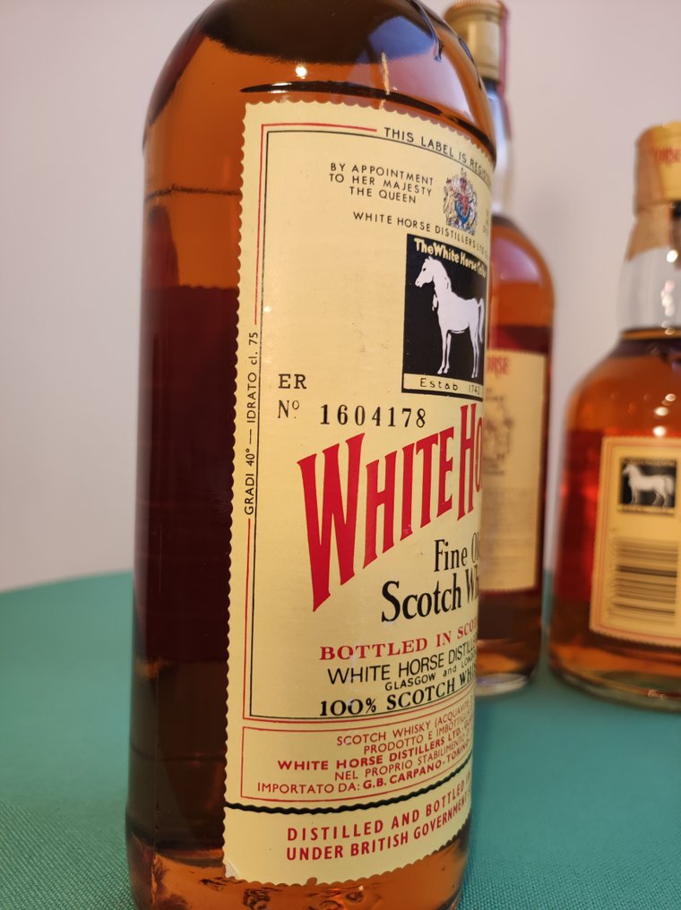 White Horse Fine Old Scotch Whisky - b. 1980s, 1990s - 75厘升, 70厘升 - 3 瓶 #4.3