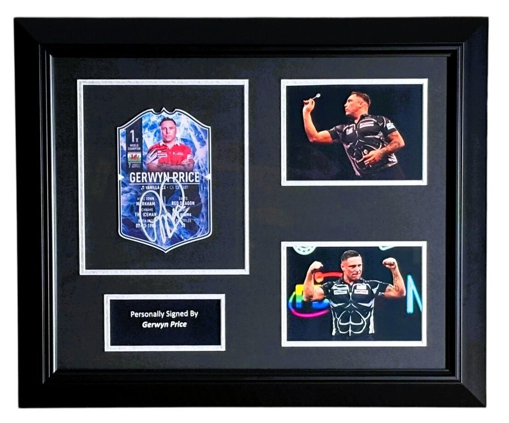 PDC World Darts Championship - Gerwyn Price - 签名终极卡 - 装裱拼贴画 - 无 rp 价格!! #1.0