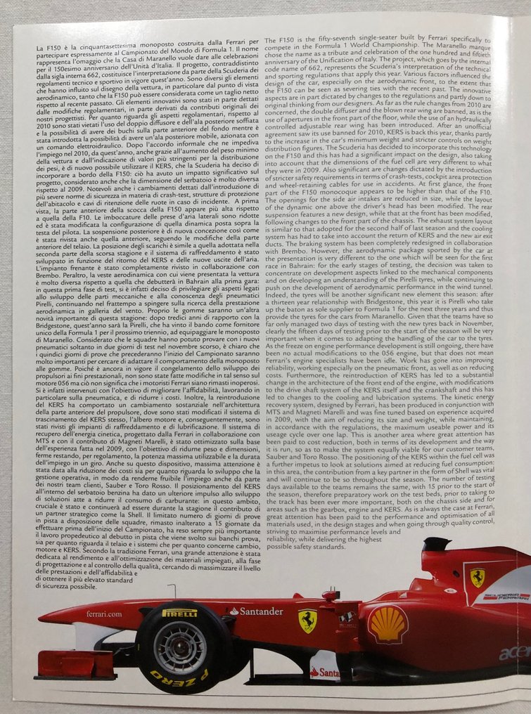 Ferrari - Formula Uno - Fermando Alonso - Felipe Massa - 2011 - Dossier Technique #3.2