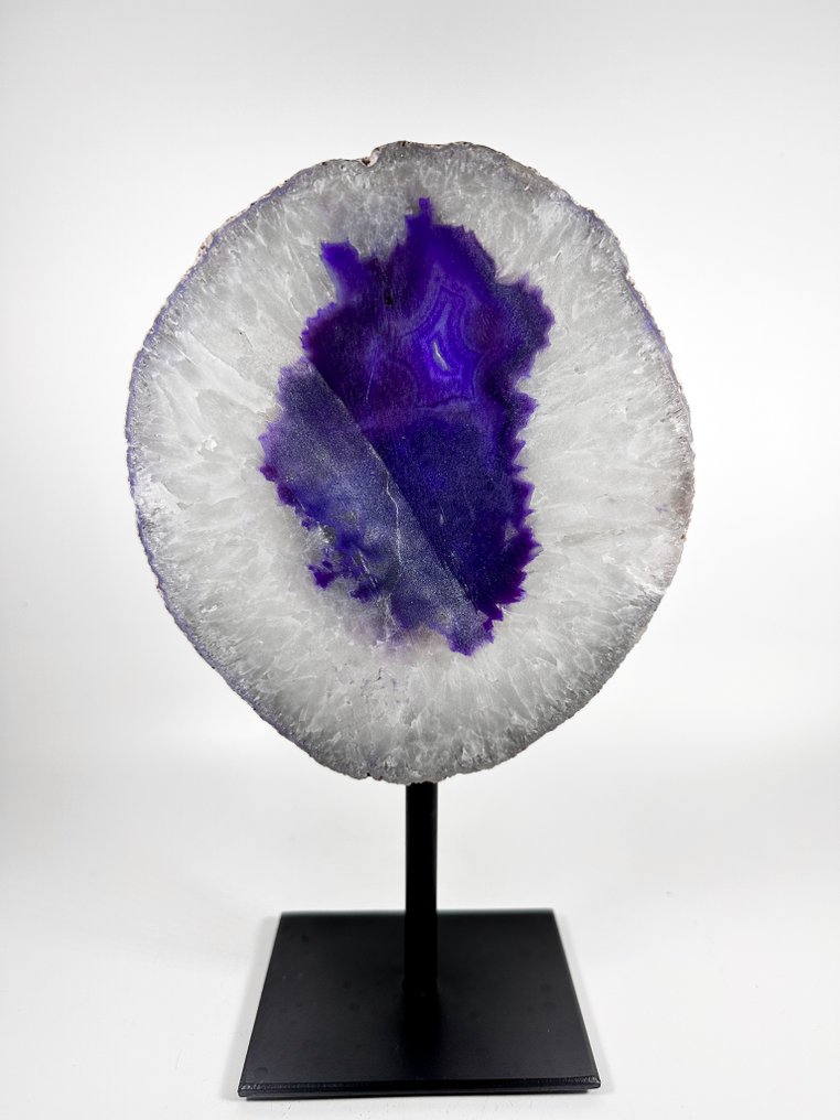 玛瑙配岩晶簇晶洞，置于底座上 晶球 - 高度: 240 mm - 宽度: 140 mm- 1278 g #3.2