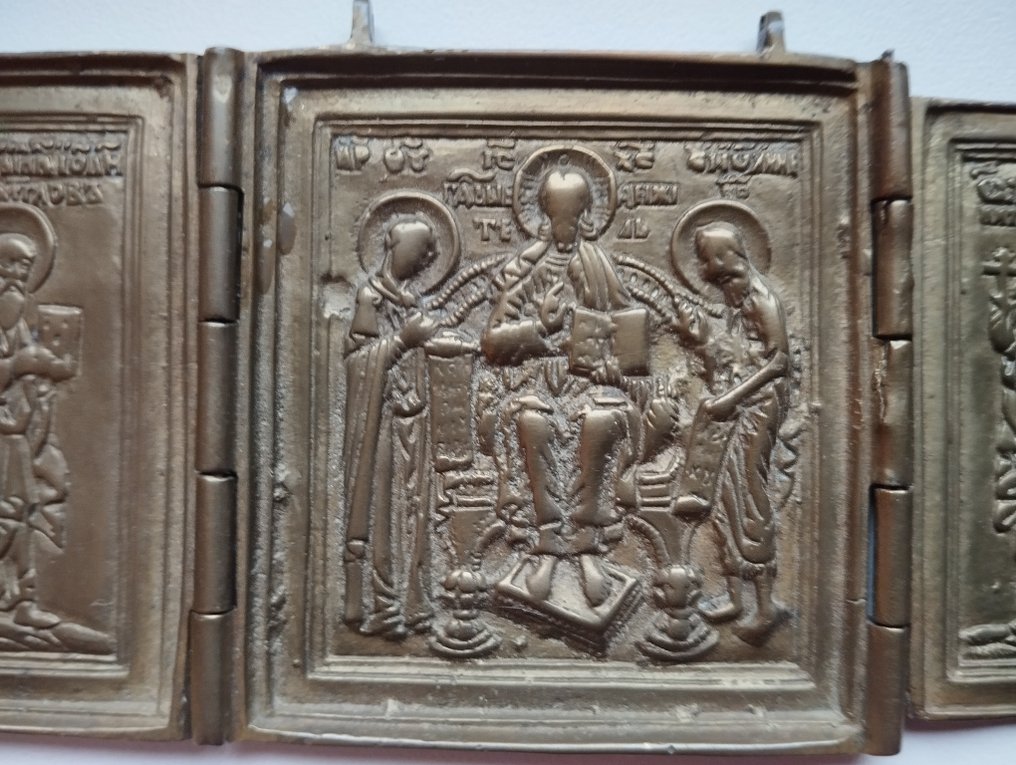 Ícone de viagem - Deesis, Triptych - Bronze #3.2