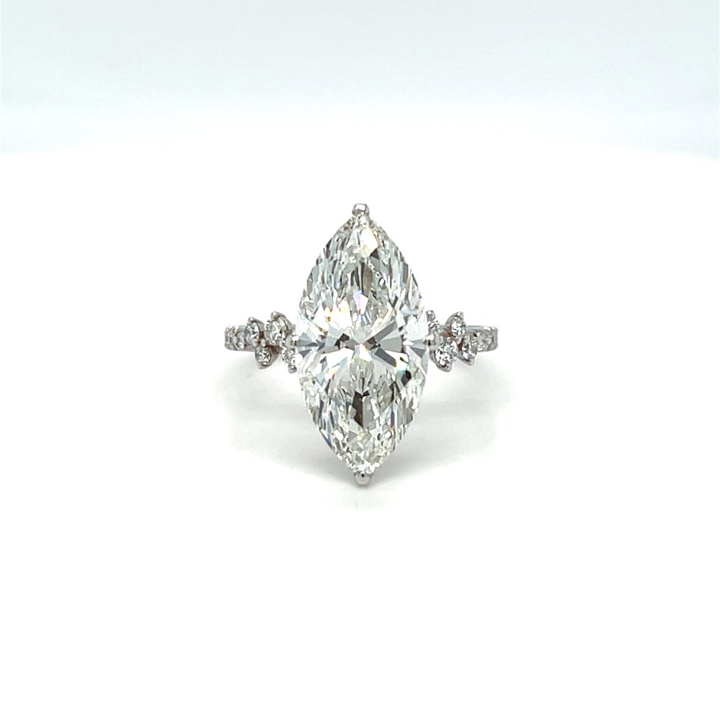 戒指 - 14K包金 白金 - 5.34ct. tw. 钻石 (实验室培育) - 钻石 #1.0