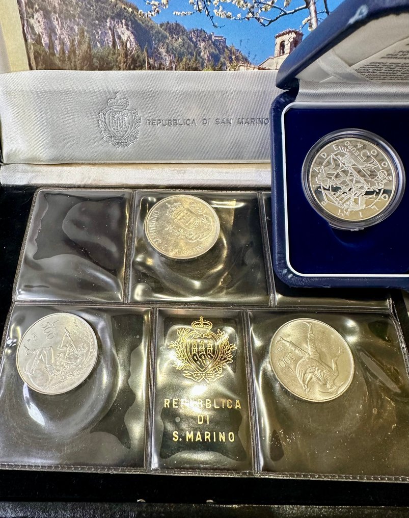 圣玛利诺. 1975 / 2003 - 11 monete in argento commemorative L.500 / L.1000 /€5 / €10 FDC e FS (没有保留价) #4.3