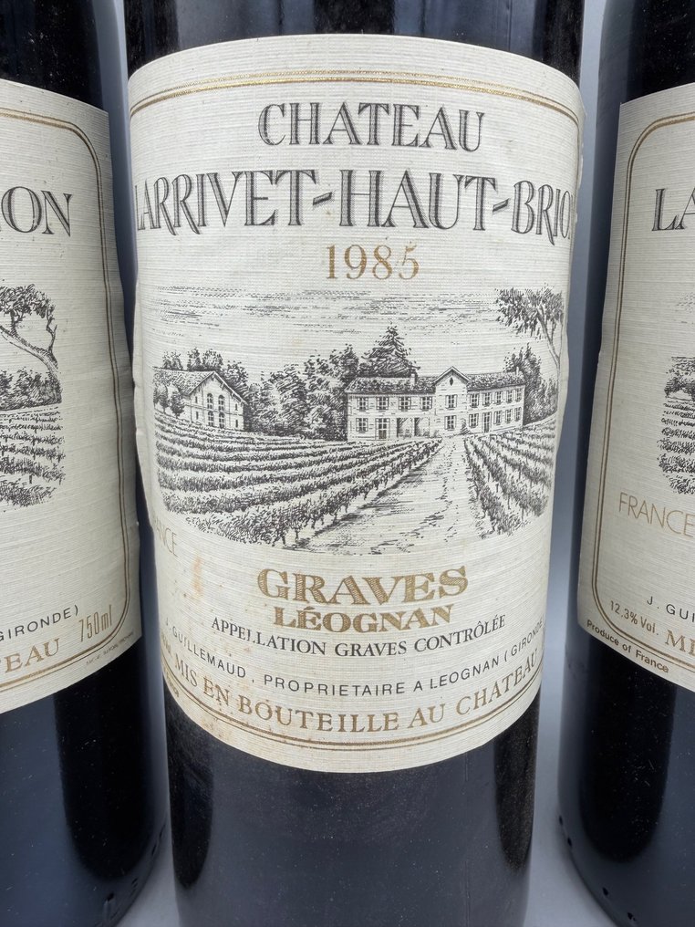 1985 Château Larrivet Haut-Brion - Graves - 3 Bottles (0.75L) #1.0