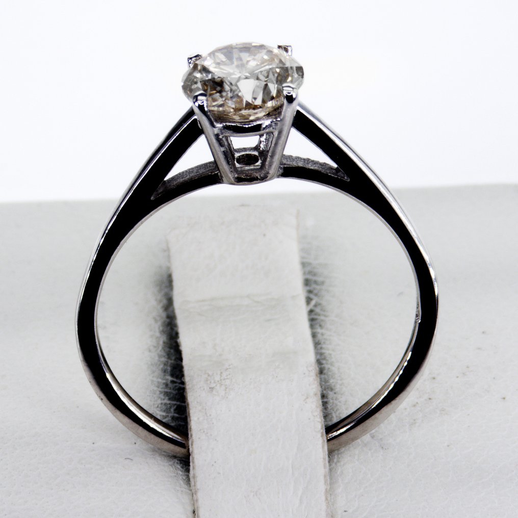 没有保留价 - 订婚戒指 - 14K包金 白金 -  1.06ct. tw. 钻石 (天然) #1.0