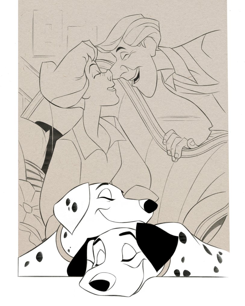 Jaume Esteve Giclée - 101 Dalmatians: Roger, Anita, Pongo & Perdita – Hand Signed #4.3