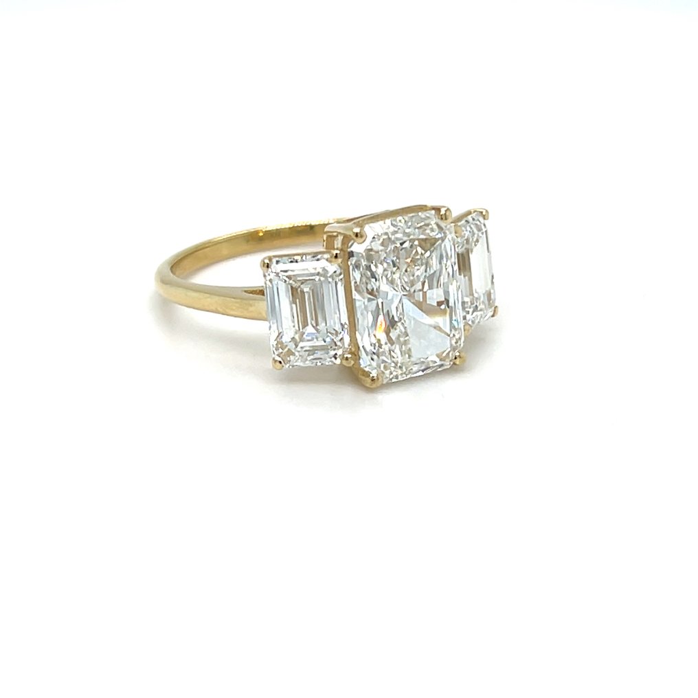 沒有保留價 - 戒指 - 14 克拉 黃金 -  5.08ct. tw. 鉆石 (實驗室培育) - 鉆石 #1.0