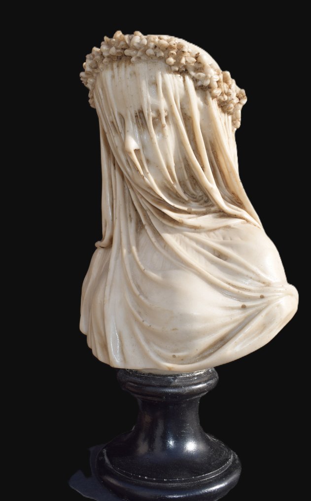 Γλυπτό, Vergine Velata - 6 kg - 38 cm - Επανασχηματισμένος μάρμαρο Carrara. #3.2
