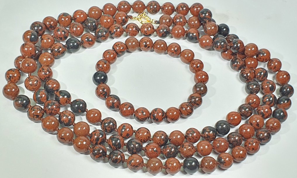 Jaspe Caoba - 非常罕见 - 让你远离恶意的人 - 925纯银 - 手链和项链 - 项链 #4.3