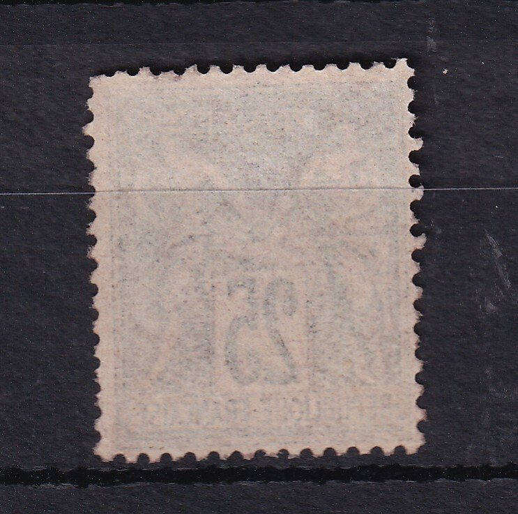 法國 1878 - 1600欧元，25c黑色在红色上，Type II - Yvert n°91 #1.0