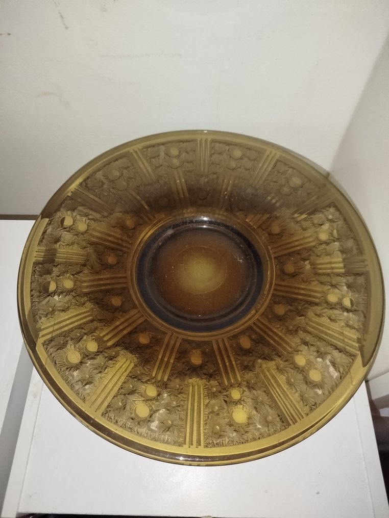 VERREX maison Charles Schneider (1881-1953).   Grande coupe Art Déco dégagé à l'acide signée - Központi elem  - Üveg #2.1