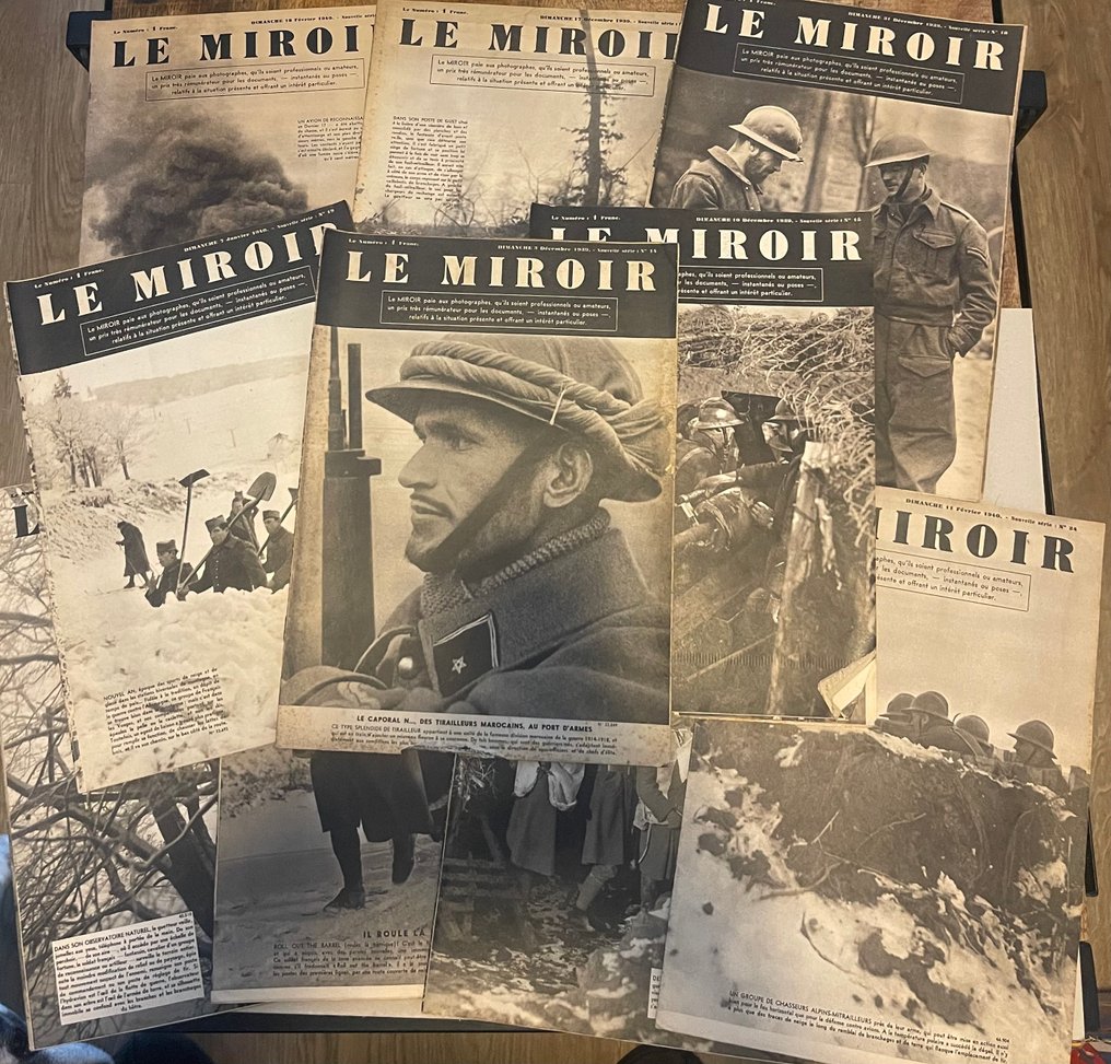 法国 - Le Miroir，一套11个原版二战时期（1939-1940年）的号码 - 军用配件 #1.0