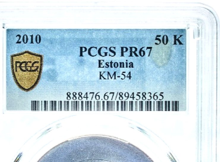 爱沙尼亚. 50 Krooni 2010 " Estonian Nature, Limestone Insert " ,999 Proof 67  (没有保留价) #2.1