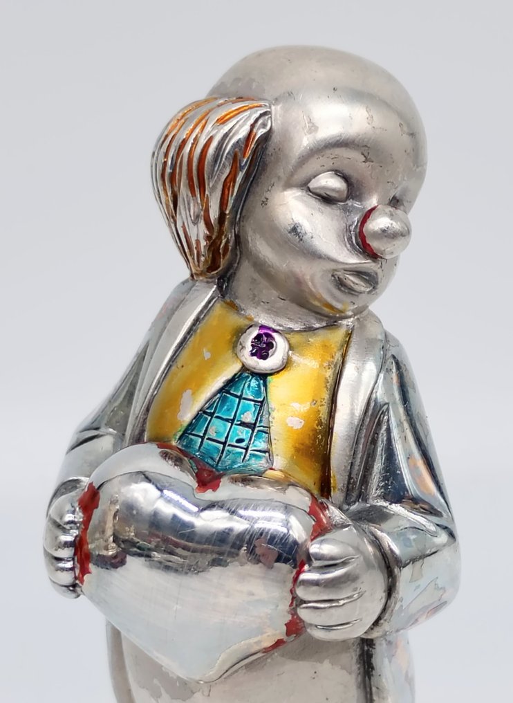 Figur - Clown innamorato - laminert sølv #1.0