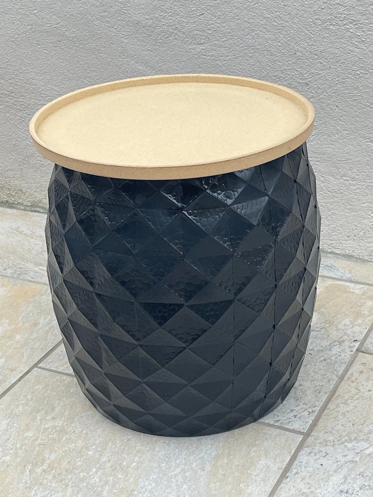 Table d'appoint - Métal, Bois cartonné - Bout de canapé #1.0