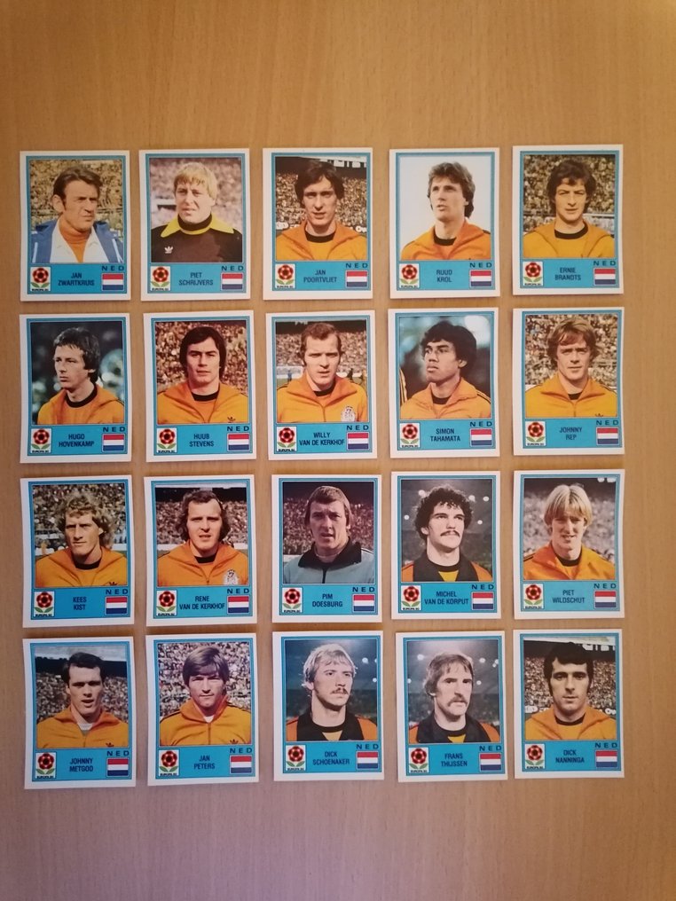 Panini Europa 80 - Dutch Team Complete Player Set - 20 Sticker - Excelent (EX) #1.0