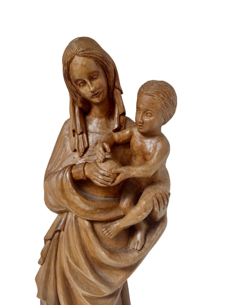 Σκάλισμα, Religiöse Holzfigur - Madonna mit Kind - 49 cm - Ξύλο #1.0