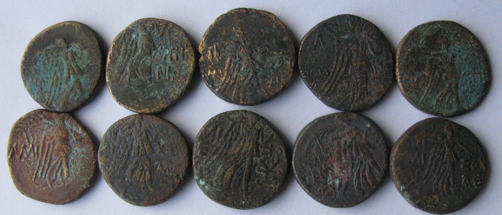 希腊（古代） Lot of 10 Æ coins  (没有保留价) #1.0