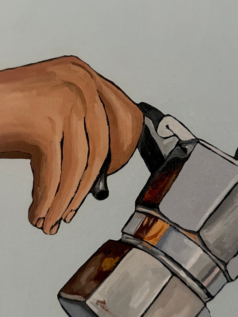 Cansu Rossi - One More Coffee - Oil painting #4.3