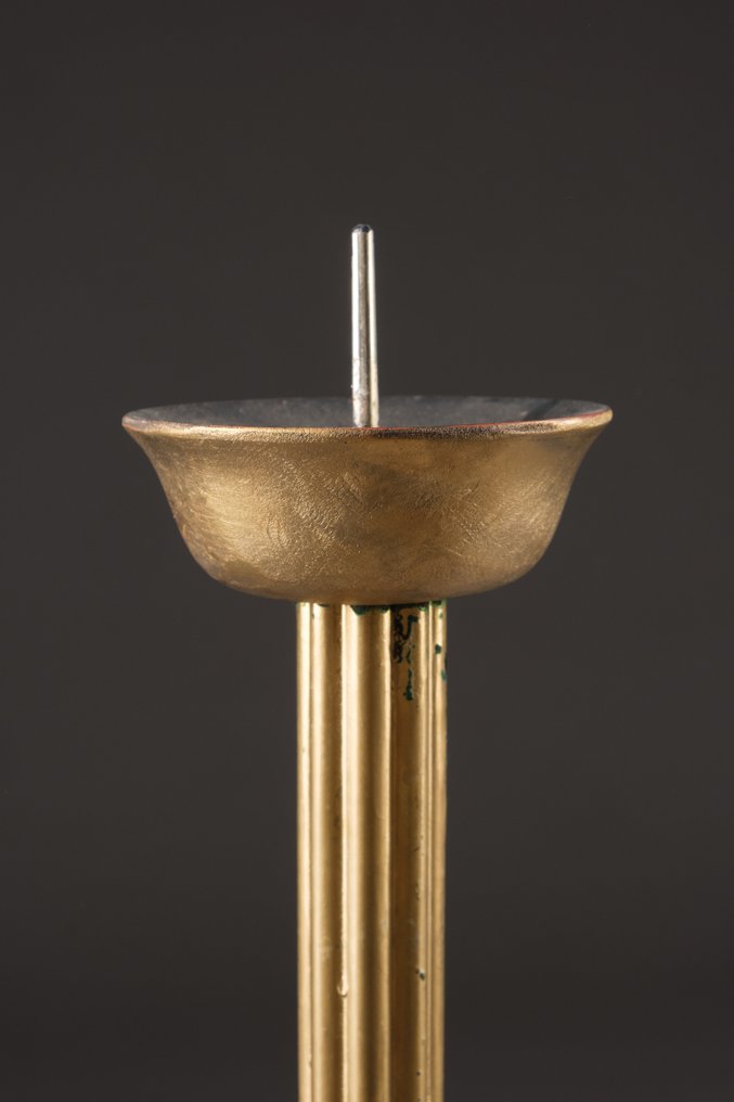 Ζεύγος σκαλινιών燭台 (κανδηλάκια) - Γυαλισμένο ξύλο, μέταλλο - Ιαπωνία - Μέση έως όψιμη περίοδος Shôwa (μέσα έως τέλη του 20ού αιώνα) #3.2