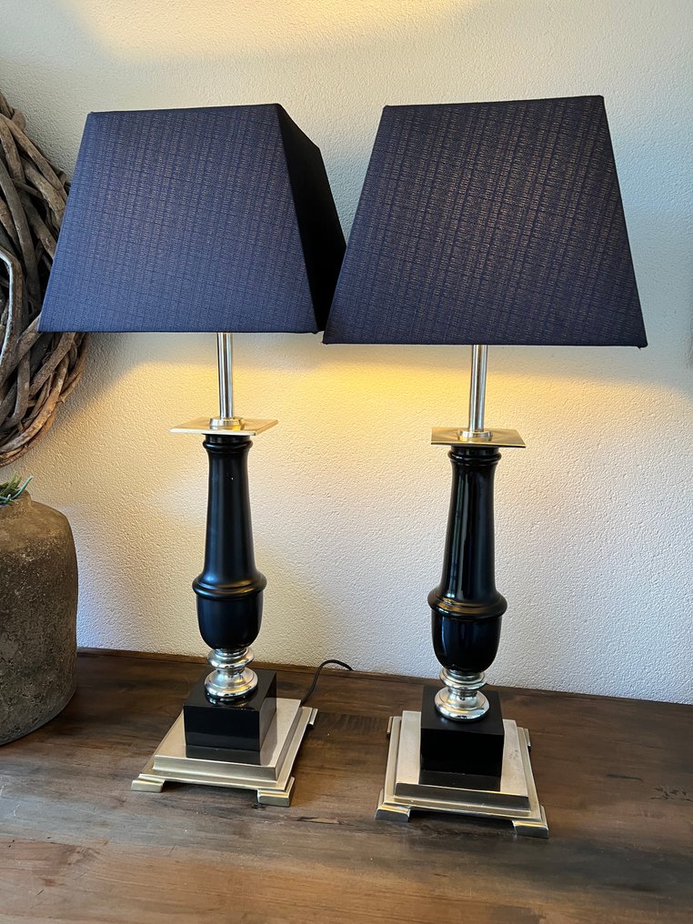 Επιτραπέζιο φωτιστικό - Set XXL Kolom μαύρο/ασημί look Τραπέζια φωτιστικά - διχρωμίδα μετάλλου - στολίδι/κανδηλάρι #1.0