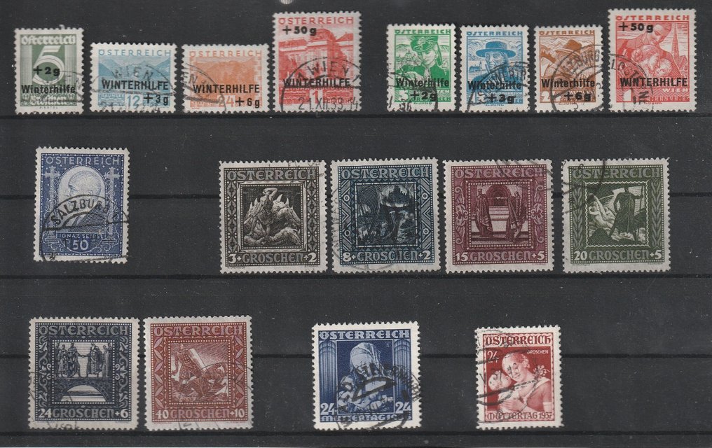 奧地利 1926/1937 - 在这一时期的选择，涉及四张大主题卡片。 #1.0