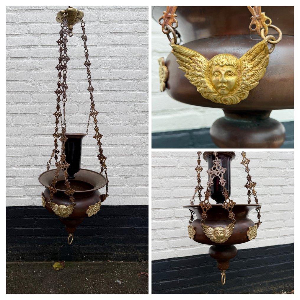 Θρησκευτικά και πνευματικά αντικείμενα - Αντίκες - Μπρούντζος - 1850-1900 - Νεο-γοτθικός θεϊκός φακός #1.0