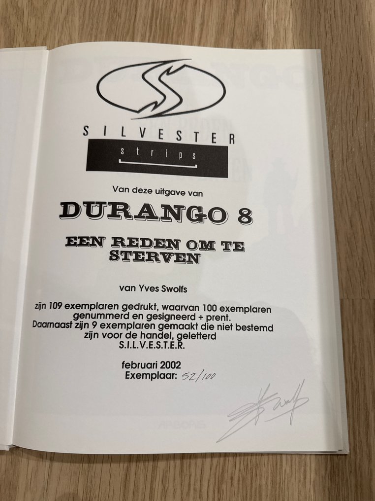 Durango 8 - Een reden om te sterven - luxe linnen HC - 1 Album - Περιορισμένη και αριθμημένη έκδοση/2002 #2.1