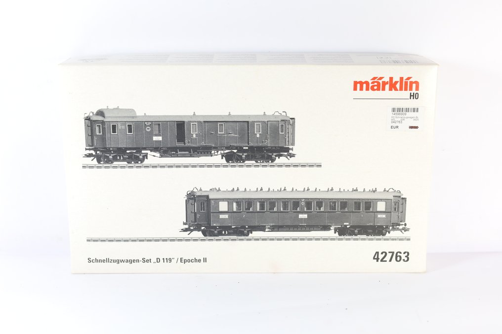 Märklin H0 - 42763 - Επιβατικό τρένο μοντελισμού (2) - Σετ επιβατικών βαγονιών ταχείας αμαξοστοιχίας 'D 119', 2 τεμαχίων. - DRG #1.0