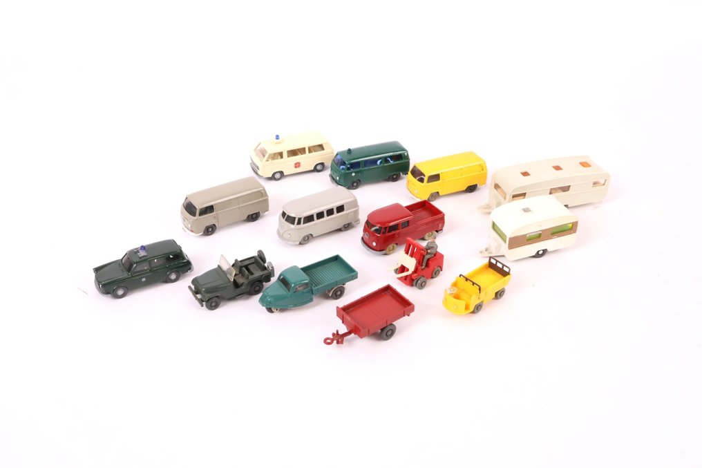 Wiking H0 - 模型火車車輛 (14) - 14件套，包括车辆，其中包括大众T1。 #1.0