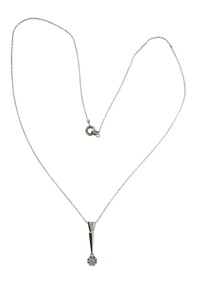 沒有保留價 - 頸鏈 - 18 克拉 白金 - 鉆石 - 1920年代左右的复古艺术装饰风格 #2.1