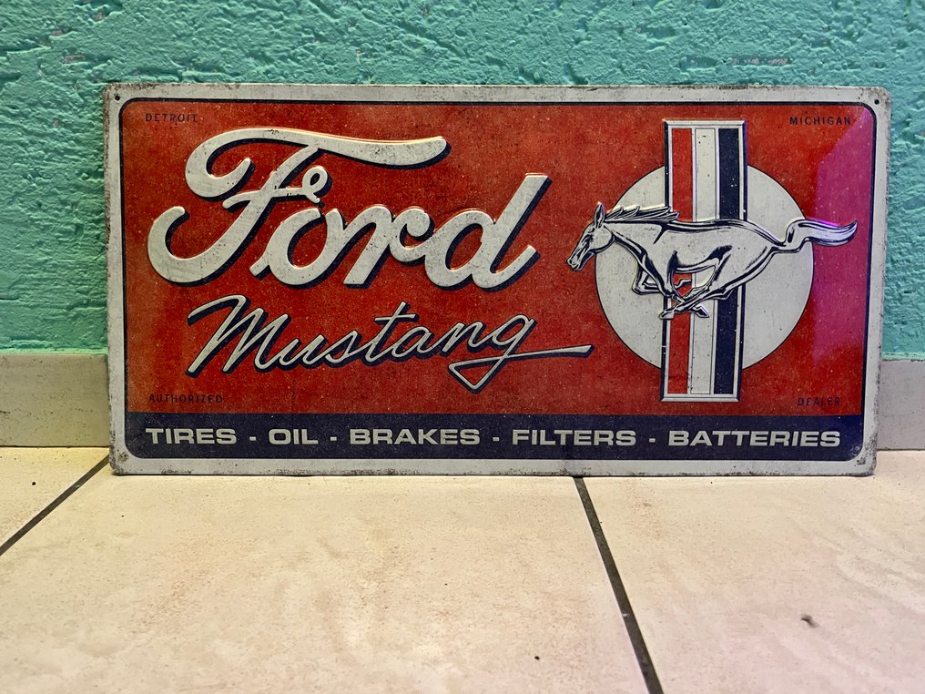 Ford - 福特野马广告牌 - 广告标牌 - Mustang - 金属, 铝 #1.0