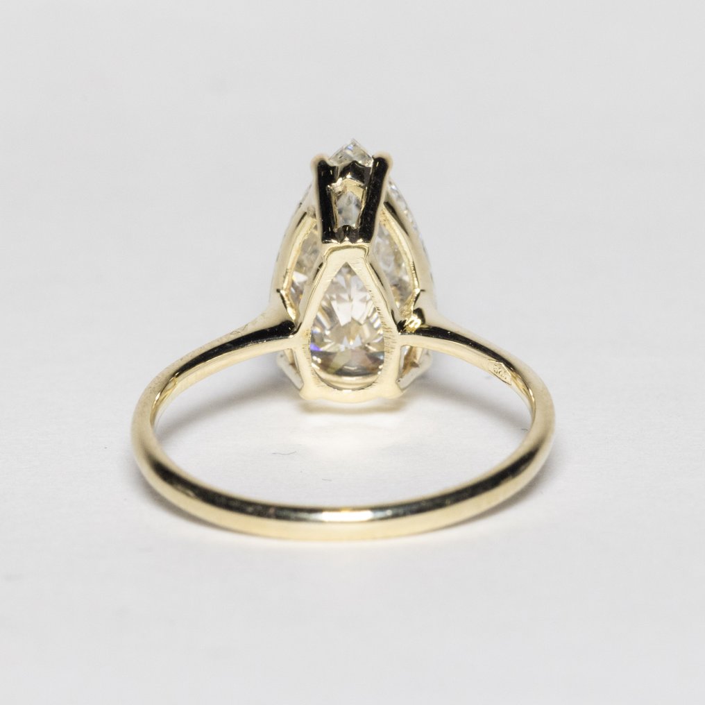 Ingen mindstepris - Forlovelsesring - 14 karat Gulguld -  3.04ct. tw. Diamant (Laboratoriedyrket) - F VS1 2EX #3.2