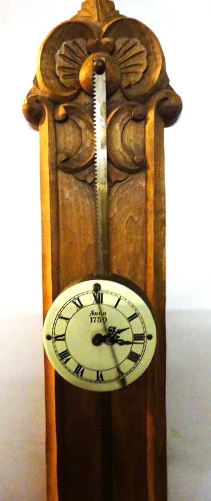 Såg klocka - Vintage Trä, Mässing, Emalj - 1950-1960 - Sågklocka #1.0