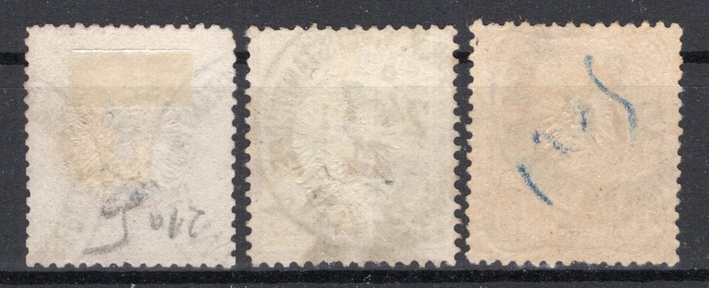 Γερμανικό γραφείο στην Τουρκία 1872/1875 - Τρεις προδρόμοι από την Κωνσταντινούπολη. - Michel V 21, V 29, V 33 #1.0