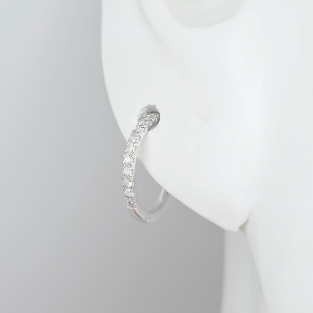 没有保留价 - 耳环 - 14K包金 白金 -  0.21ct. tw. 钻石 (天然)  #4.3