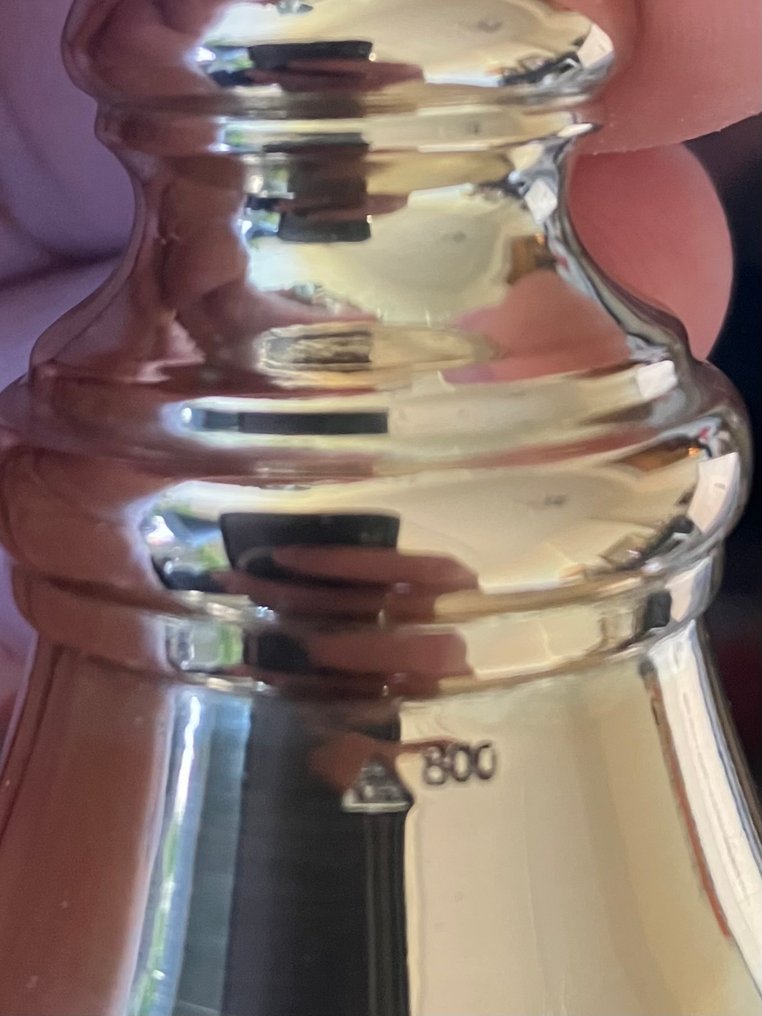 Kerzenhalter (2) - .800 Silber - Paar großer Kerzen #4.3